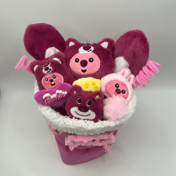 Loopy Strawberry Bear Plush Bouquet - Birthday & Christmas Gift - Picture 1 of 7